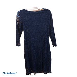 Vestry little black open back lace dress